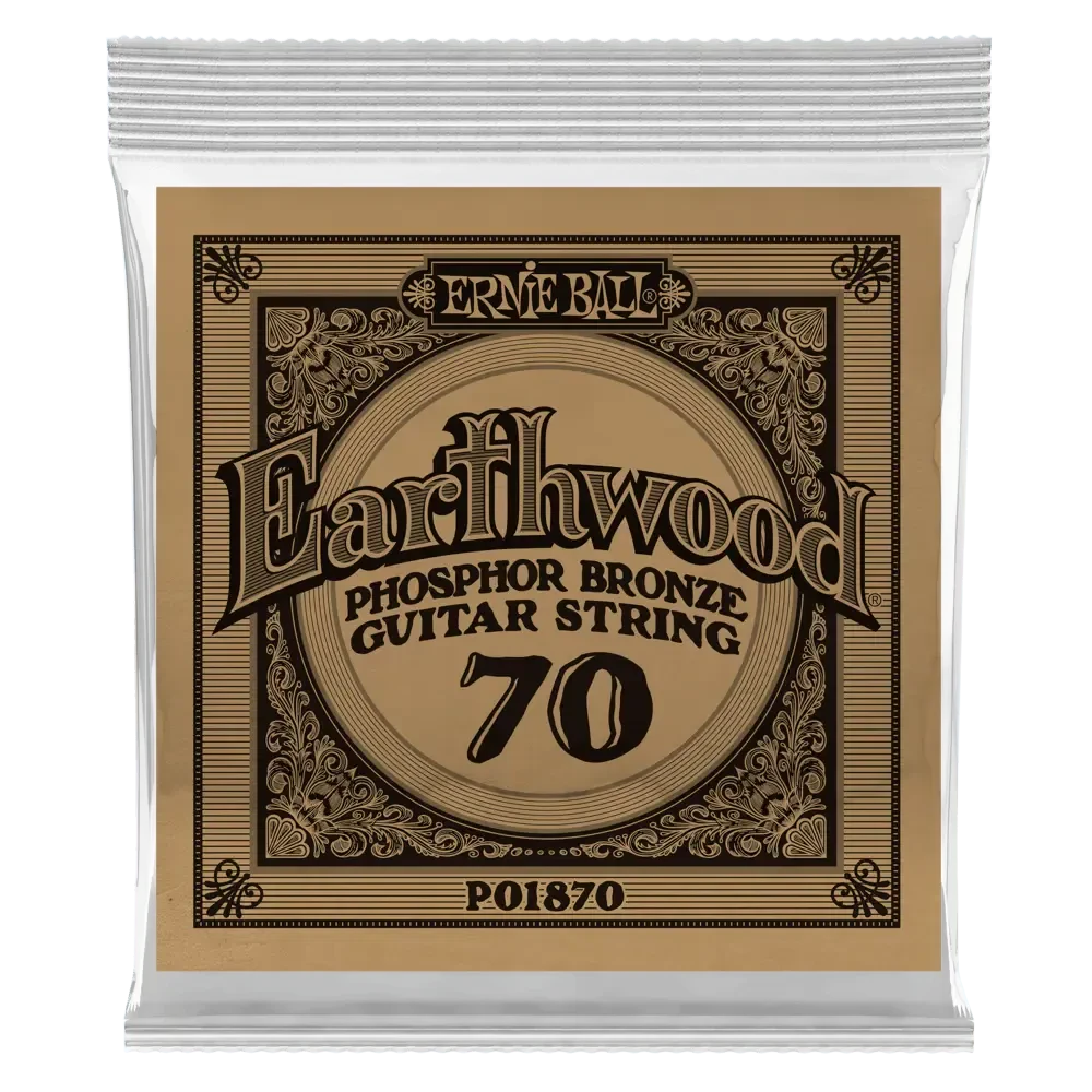 Струна для акустической гитары Ernie Ball P01870 Earthwood, фосфорная бронза, калибр 70