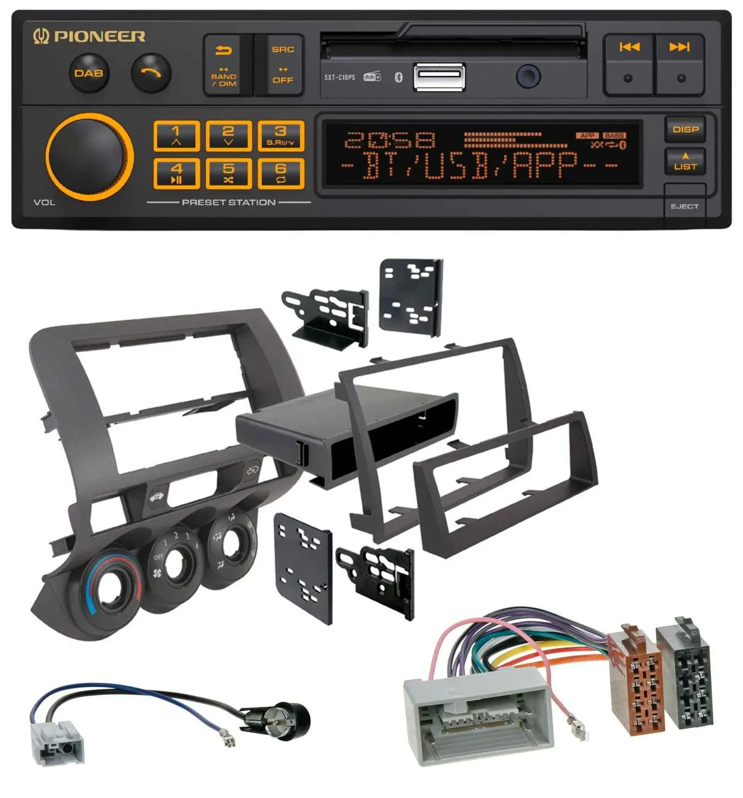 Автомагнитола для Honda Fit 2006–2007 (US) Pioneer DAB, MP3, USB, Bluetooth