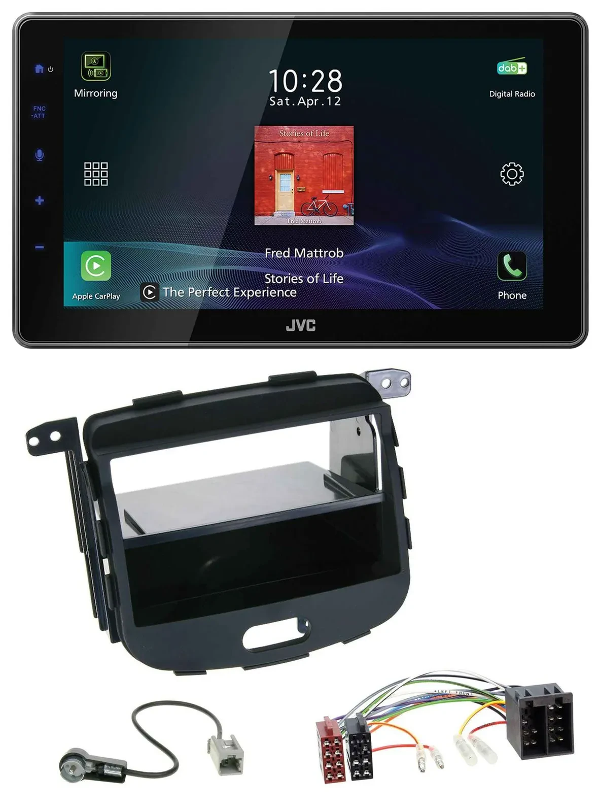 JVC DAB MP3 Bluetooth USB Autoradio für Hyundai i10 2008-2013 Rubber Touch