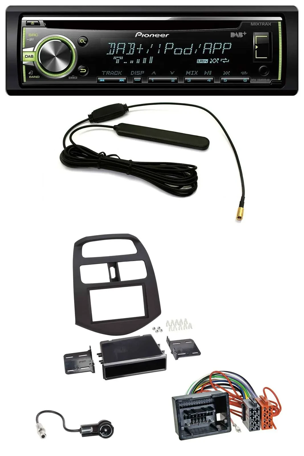 Pioneer MP3 USB CD DAB AUX Autoradio für Chevrolet Spark (ab 2013)