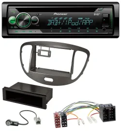 Автомагнитола Pioneer CD USB MP3 DAB AUX для Hyundai i10 (2008–2013) темно‑серебристая