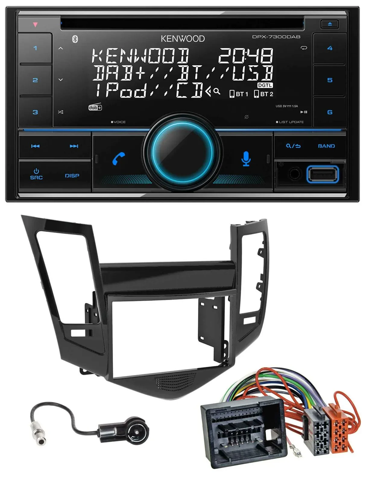 Kenwood CD 2DIN DAB USB MP3 Bluetooth Autoradio für Chevrolet Cruze ab 2009