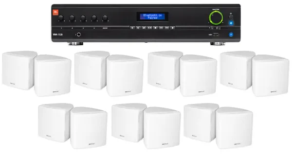 Настенная акустика JBL Cube 70v White с усилителем (14 штук)