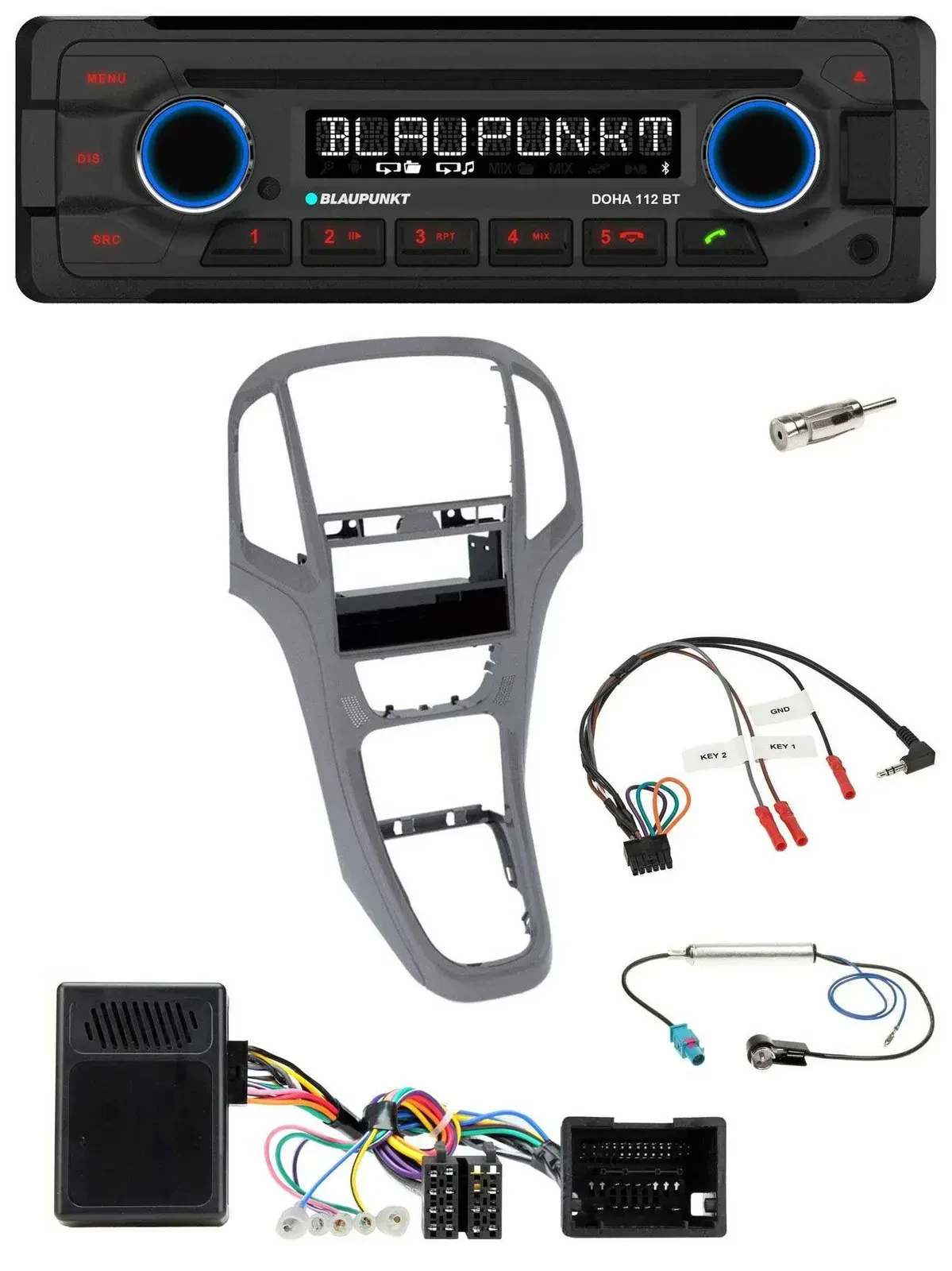 Blaupunkt Lenkrad MP3 CD Bluetooth USB Autoradio für Opel Astra J ab 2009 Titan