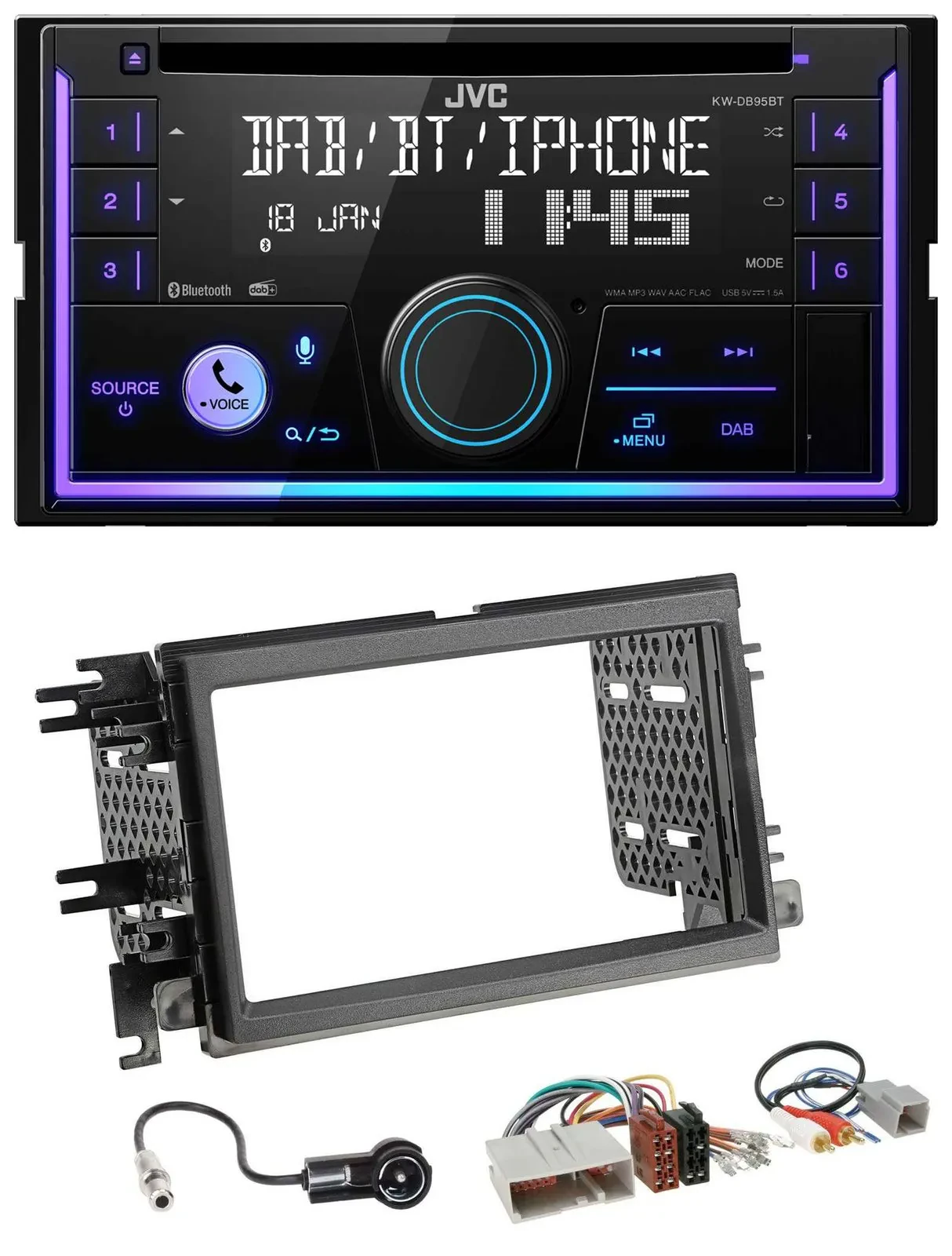 JVC MP3 USB 2DIN DAB Bluetooth CD Autoradio für Ford Mustang F 150 04-09