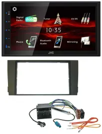 JVC USB Bluetooth MP3 DAB 2DIN Autoradio für Audi A6 01-05 C5 Quadlock