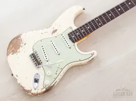 2023 Fender Custom Shop 1961 Stratocaster Heavy Relic Olympic White w/ Case, CoA