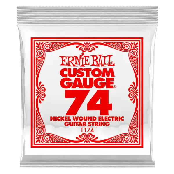 Струна для электрогитары Ernie Ball P01174 Custom gauge, сталь никелированная, калибр 74