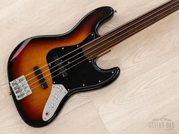 1994 Fender Jazz Bass Fretless JB62-65FL Sunburst w/ EMG, Badass II, Japan MIJ