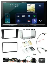 Pioneer Lenkrad Bluetooth USB 2DIN DAB Autoradio für Audi A6 C5 2001-2004 Aktivs