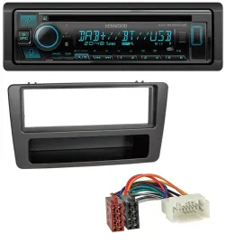 Автомагнитола Kenwood Bluetooth DAB CD MP3 USB для Honda Civic 2001–2003, антрацит, для механического климат-контроля