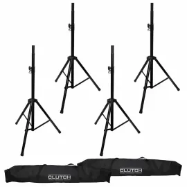 Professional Heavy Duty Tripod Speaker Stand Sets (4 Total Stands) with Bags