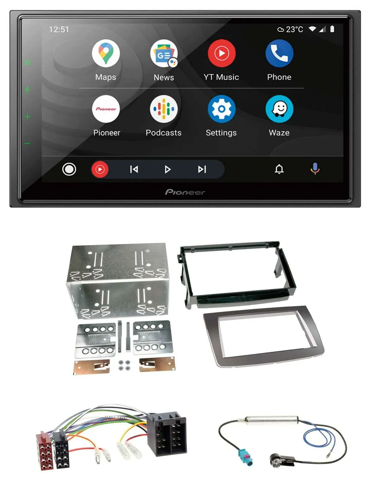 Pioneer USB 2DIN DAB MP3 Bluetooth Autoradio für Alfa Romeo Mito ISO 955 08-14 s