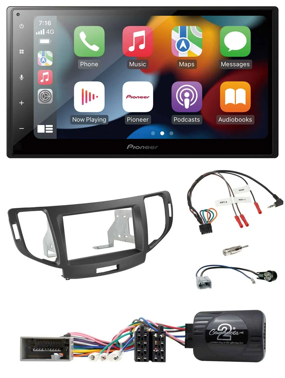 Pioneer DAB Bluetooth 2DIN USB Lenkrad Autoradio für Honda Accord 2008-2015 anth