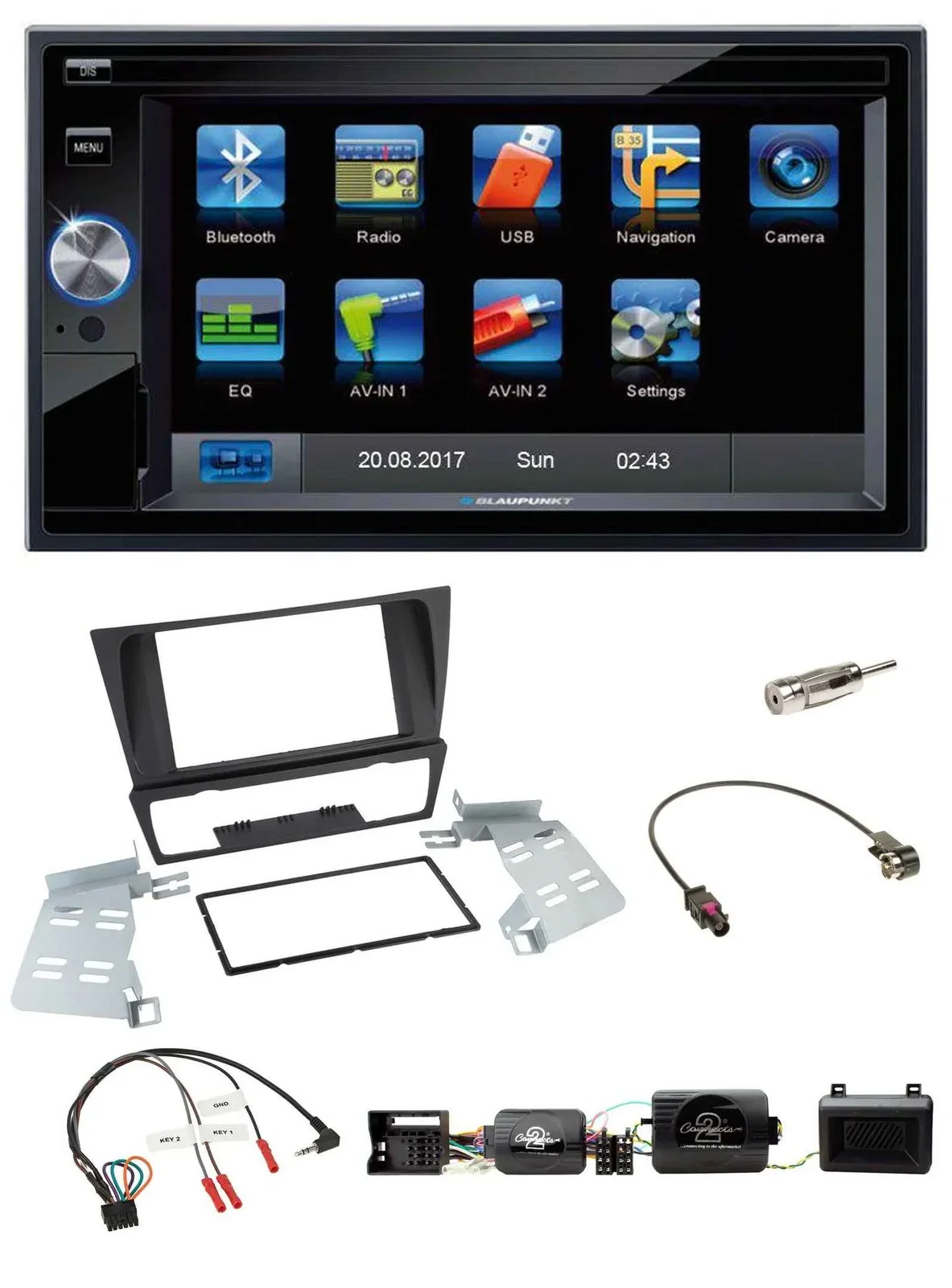 Blaupunkt Lenkrad USB Bluetooth TMC 2DIN Navigation für BMW 3er E90 E91 E92 E93