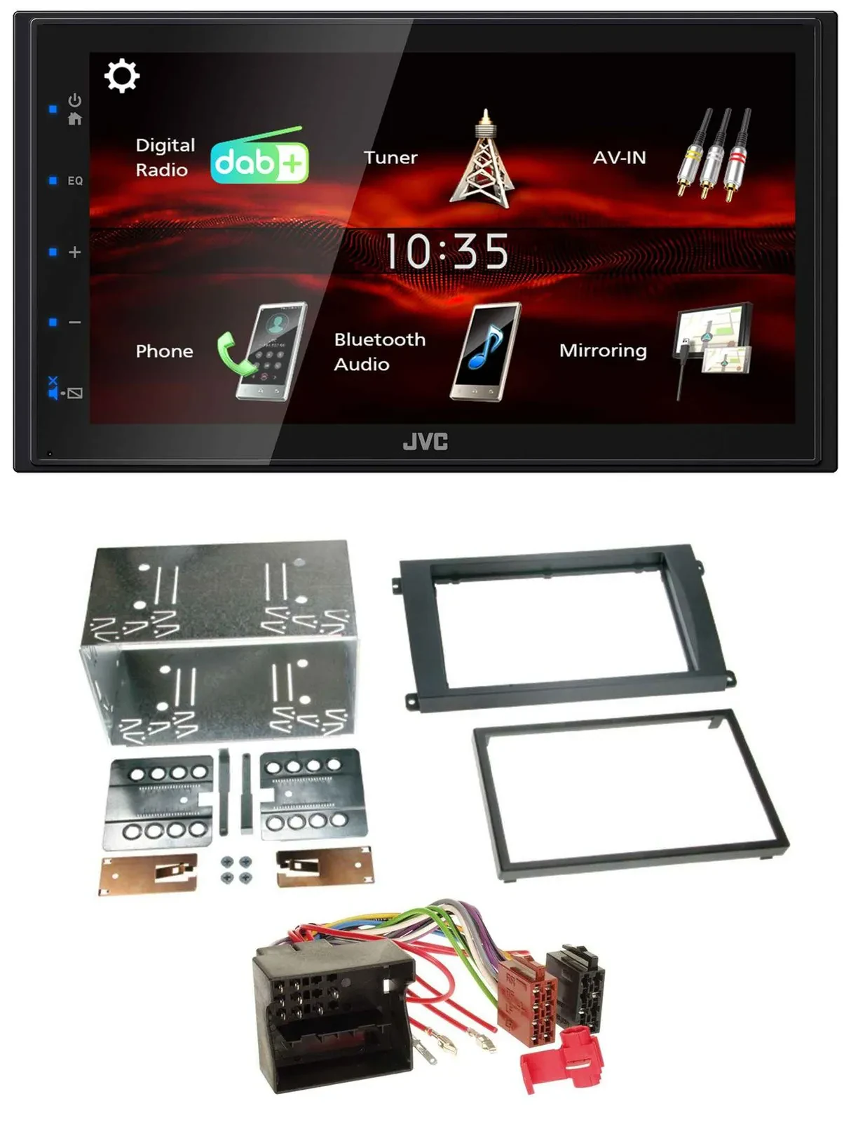 Автомагнитола для Porsche Cayenne 2007–2010 JVC 2DIN USB Bluetooth MP3 DAB