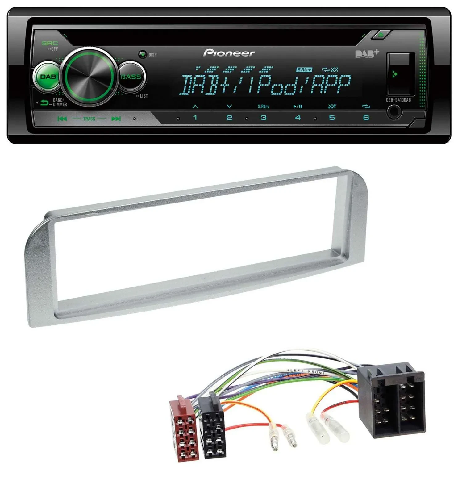 Pioneer USB MP3 DAB AUX CD Autoradio für Alfa Romeo 147, GT - silbergrau
