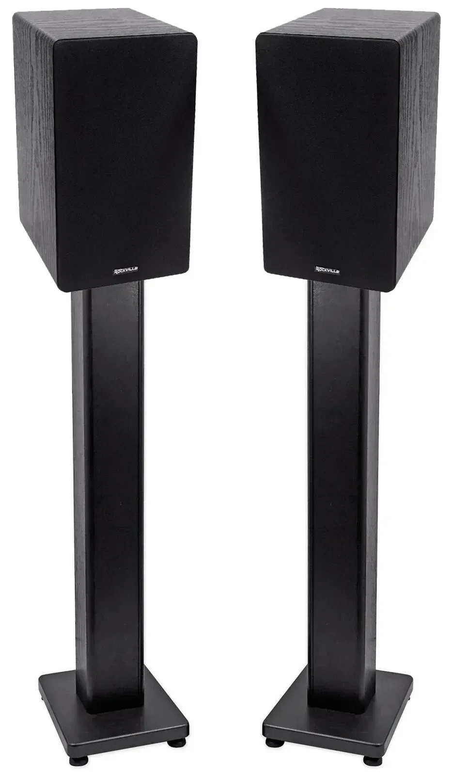 Широкополосная акустическая система Rockville RockShelf 68B Black со стойкой (пара)