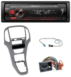 Автомагнитола для Opel Astra J Pioneer 1-DIN, DAB, MP3, USB, AUX, титан-серый