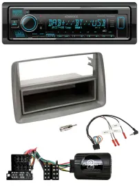 Автомагнитола Kenwood Bluetooth DAB USB CD для Fiat Panda 2004–2010 (169), серый