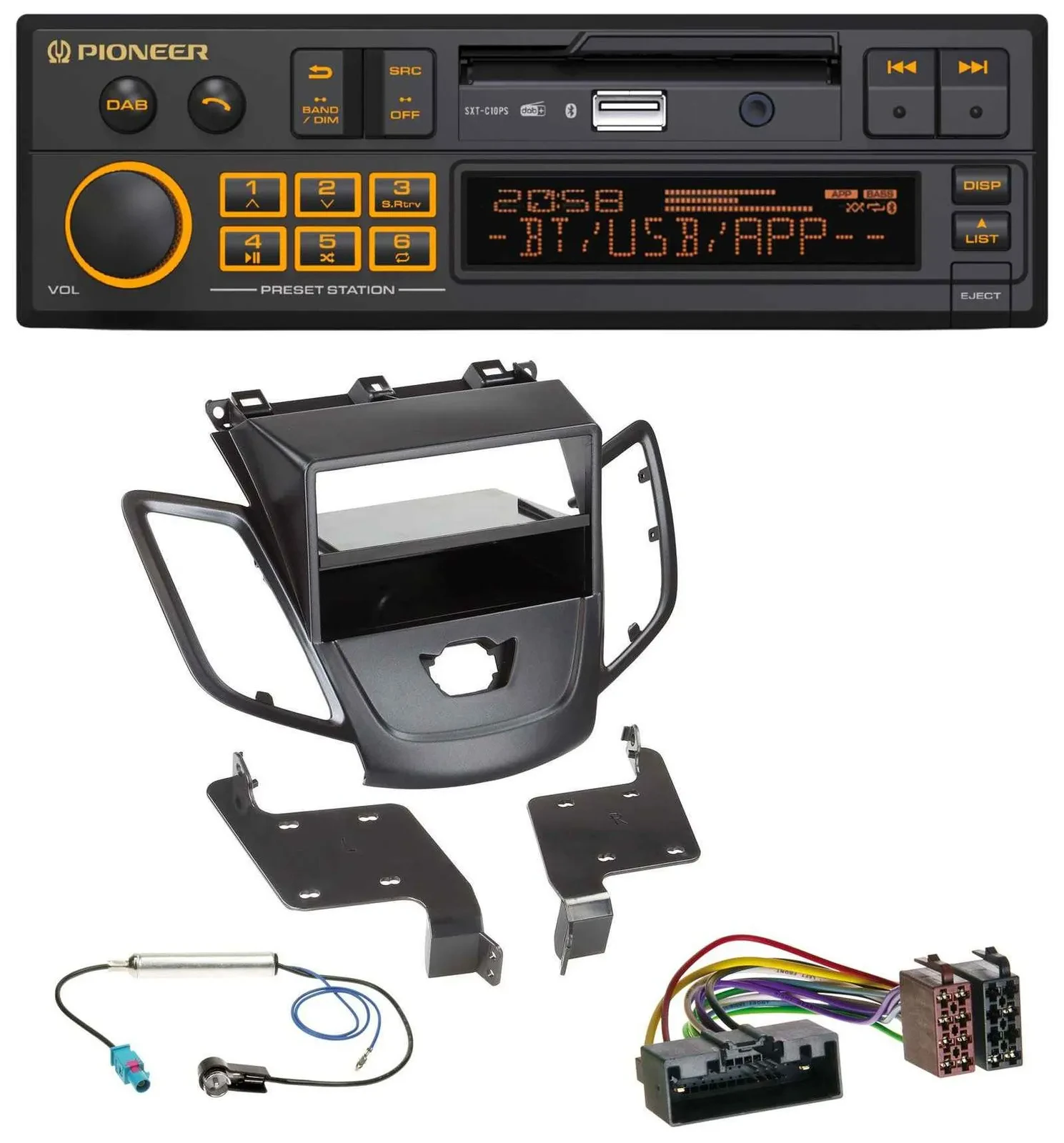 Автомагнитола для Ford Fiesta (2010–2017) Pioneer DAB, MP3, USB, Bluetooth