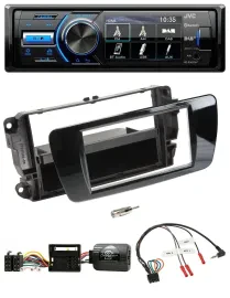 Автомагнитола JVC Bluetooth USB DAB для Seat Ibiza, черный глянец