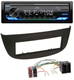 JVC Bluetooth DAB USB MP3 Autoradio für Renault Twingo (07-12) schwarz