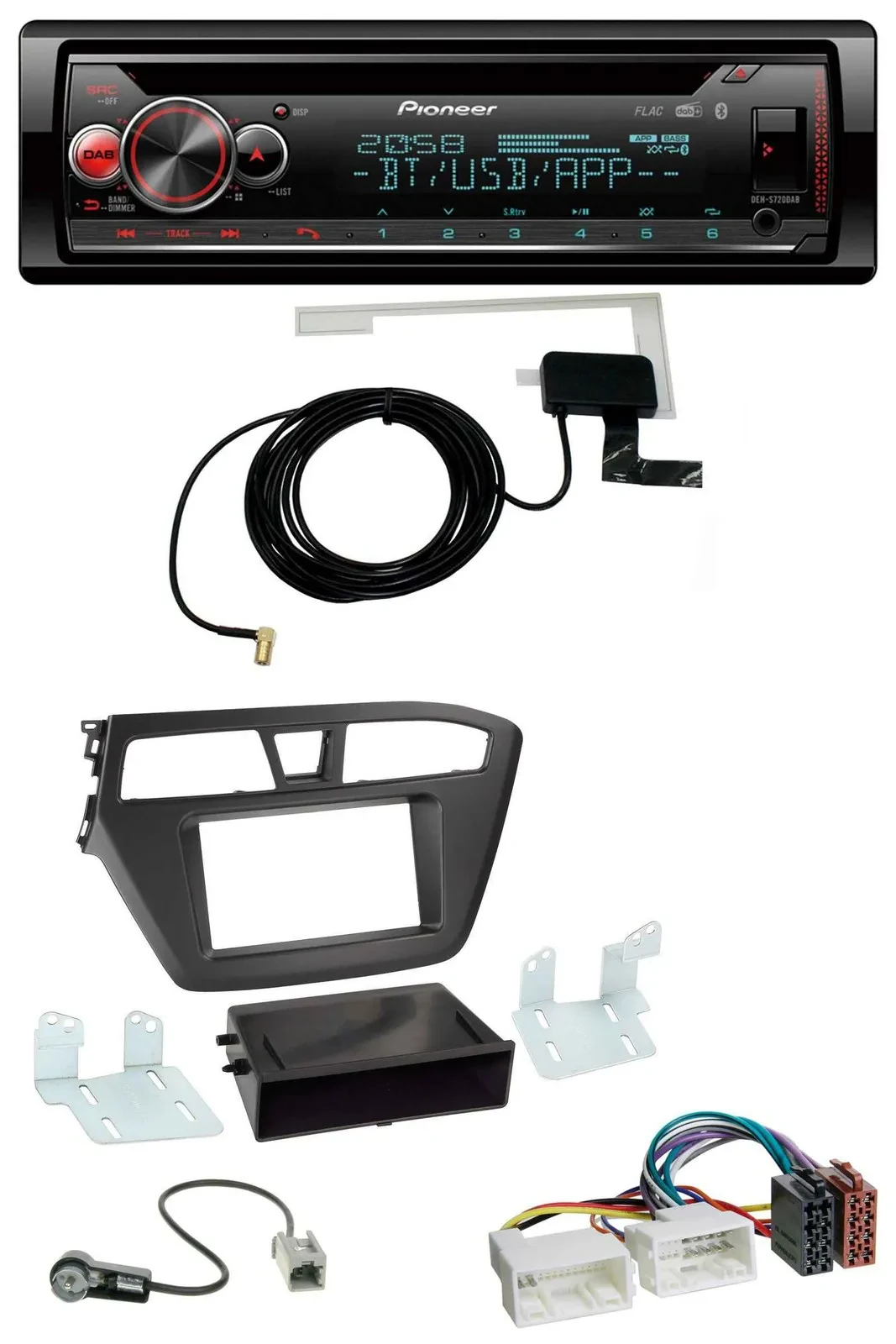 Автомагнитола для Hyundai i20 (2014–2020) Pioneer DAB, CD, MP3, USB, Bluetooth