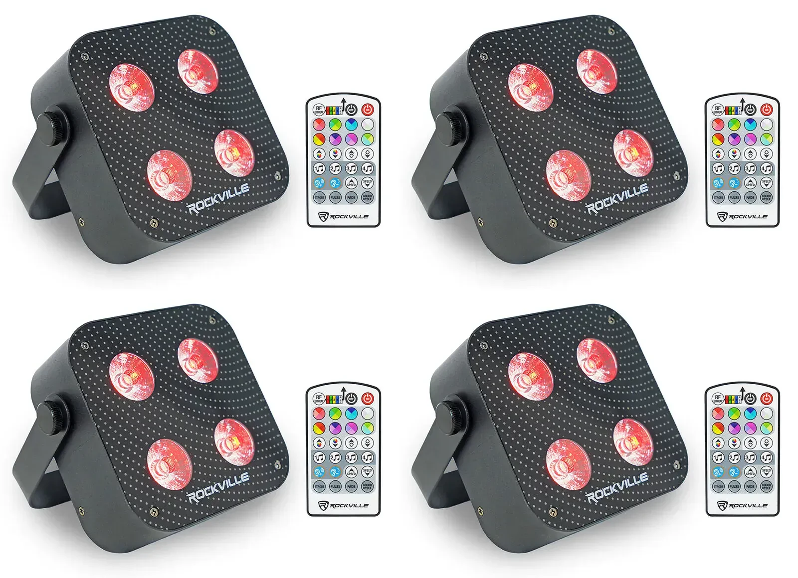 Светодиодный прибор Rockville MINI RF4 V2 Black (4 штуки)