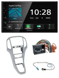 Kenwood Bluetooth MP3 DAB USB 2DIN Autoradio für Opel Astra J ab 2009 Platinsilb