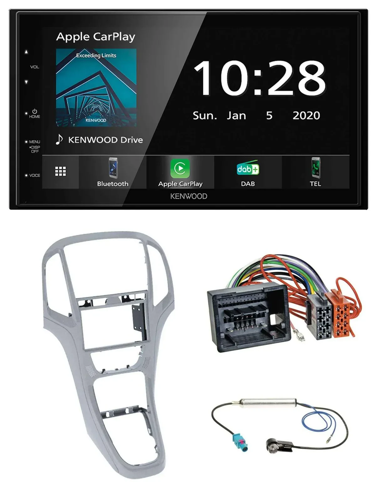 Kenwood Bluetooth MP3 DAB USB 2DIN Autoradio für Opel Astra J ab 2009 Platinsilb