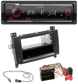 Kenwood MP3 Bluetooth USB DAB Autoradio für Mercedes Viano Vito 06-14 schwarz