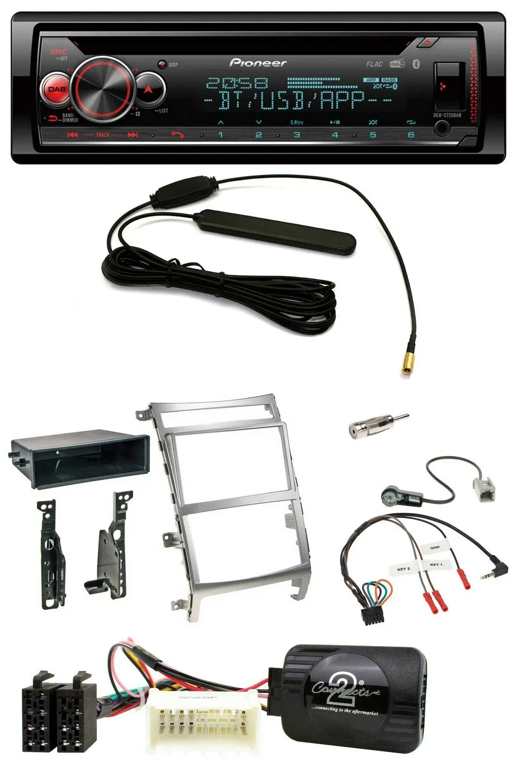 Pioneer USB DAB Lenkrad Bluetooth CD Autoradio für Hyundai IX55 2009-2012 silber