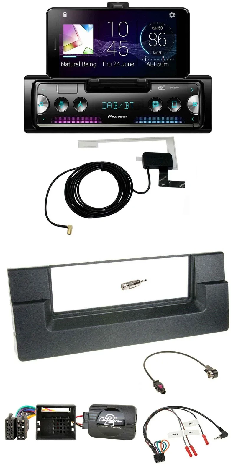 Pioneer DAB Bluetooth Lenkrad USB Autoradio für BMW 5er E39 2001-2004 Quadlock