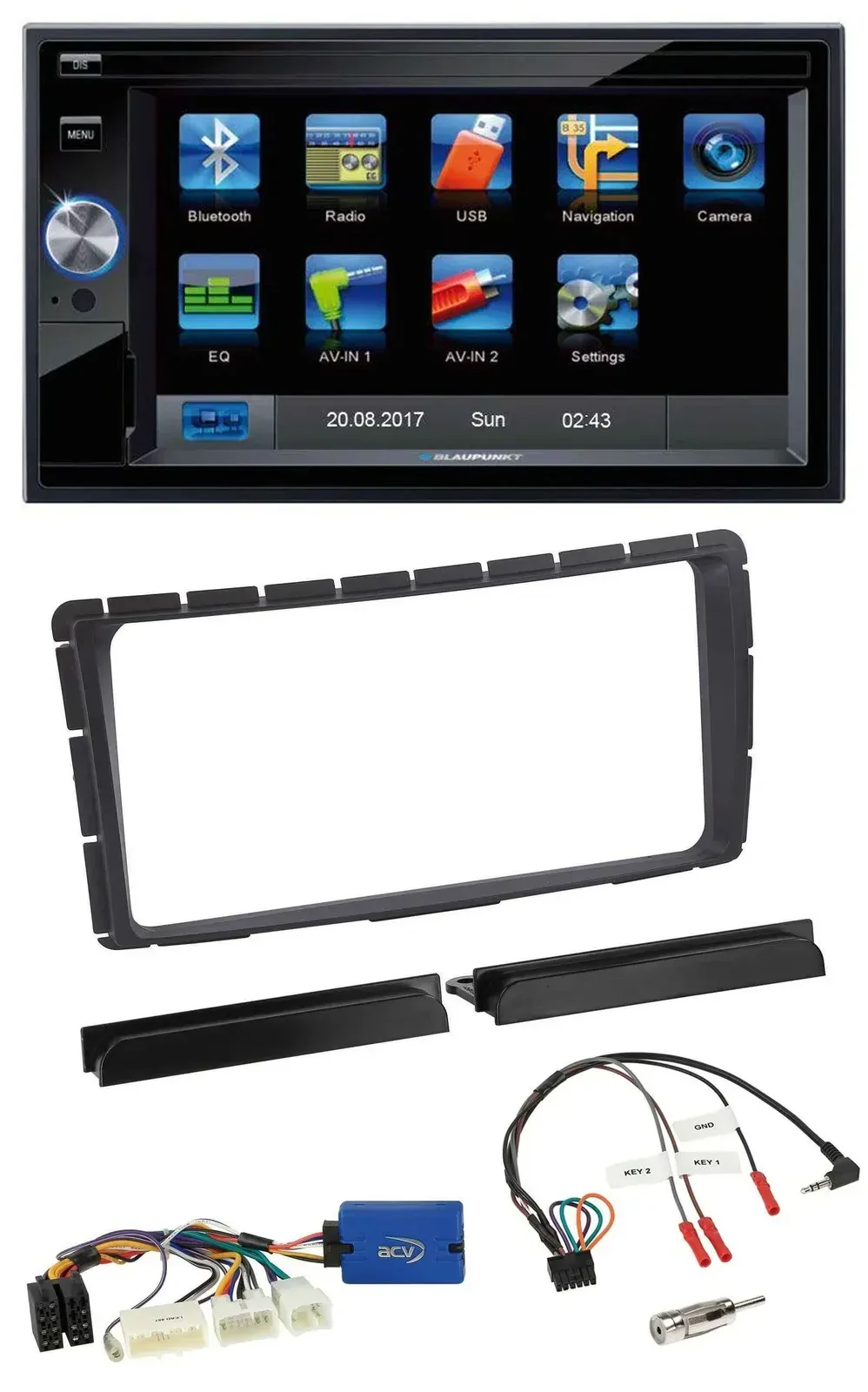 Blaupunkt Lenkrad USB Bluetooth TMC 2DIN Navigation für Toyota Hilux ab 2011 28-