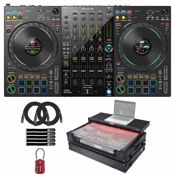 DJ-контроллер с джогом Pioneer DDJ-FLX10 Black с аксессуарами