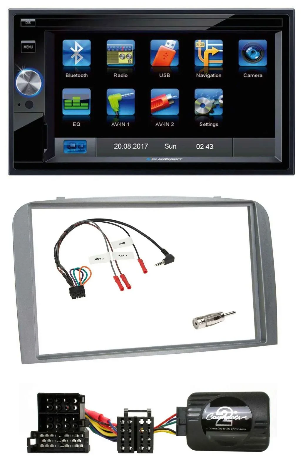 Автомагнитола Blaupunkt 2DIN с навигацией, SD, USB, Bluetooth, TMC, для Alfa Romeo 147/GT (2004-), поддержка управления с руля