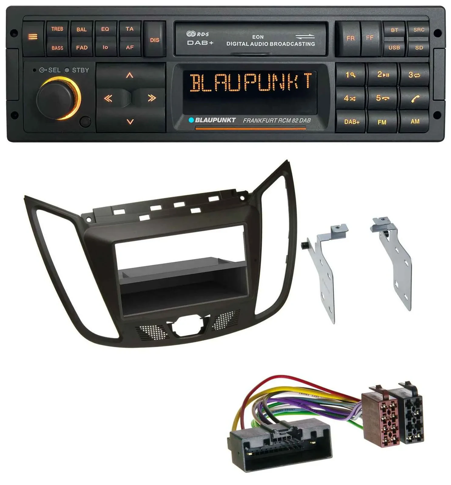 Blaupunkt USB DAB SD MP3 Bluetooth Autoradio für Ford C-Max / Kuga - dunkelbraun