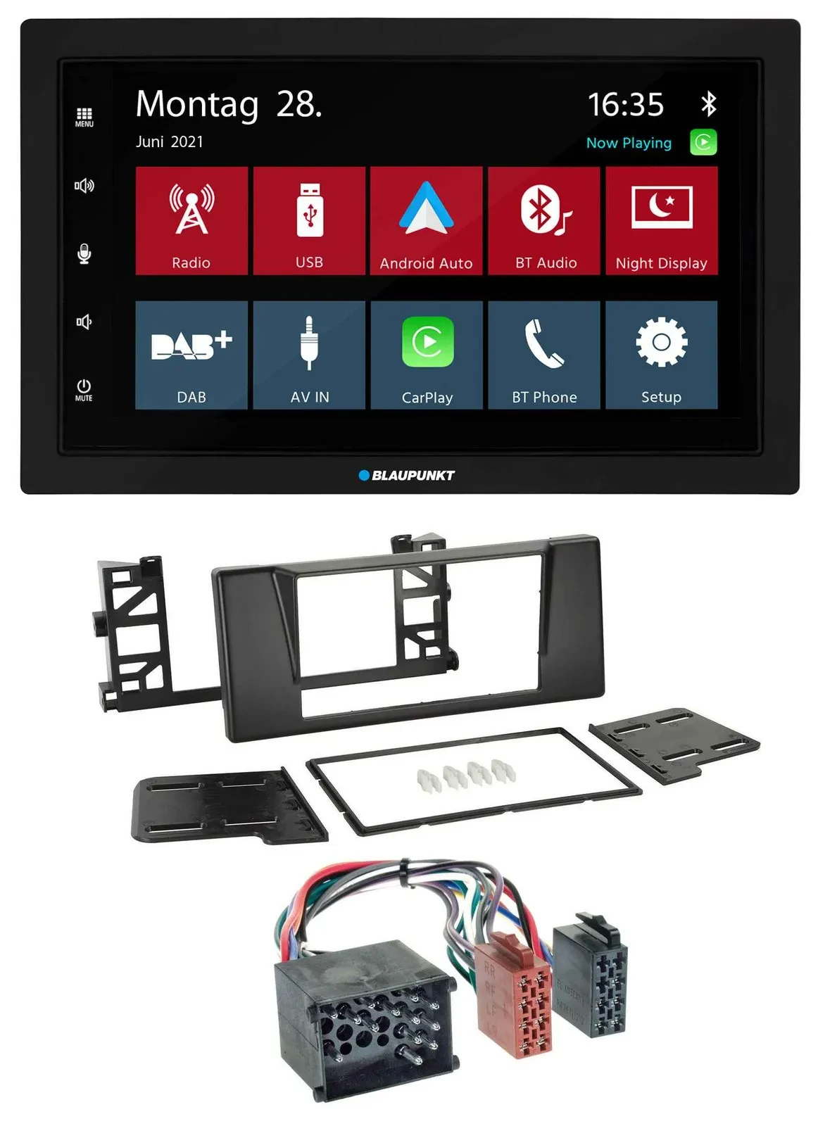 Blaupunkt MP3 Bluetooth DAB 2DIN USB Autoradio für BMW 5er (E39) X5 Rundpin