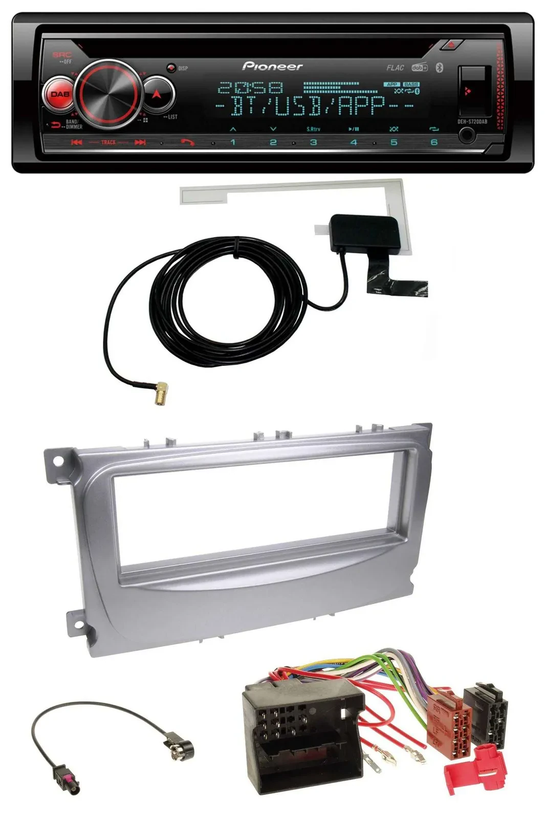 Автомагнитола Pioneer DAB CD MP3 USB Bluetooth для Ford S-Max/Mondeo (2007–2014), серебристая