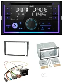 JVC MP3 USB 2DIN DAB Bluetooth CD Autoradio für Opel Corsa C Quadlock 2000-2006