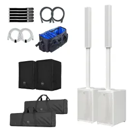 RCF EVOX-JMIX-9-W 12" Three-Way Column Array White 2-Pack with Covers
