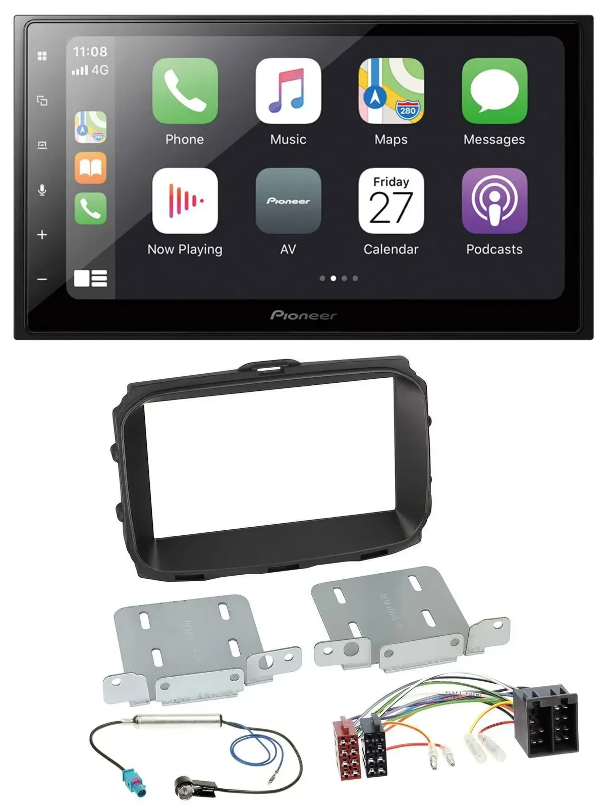 Автомагнитола для Alfa Romeo Giulietta 2013–2021 Pioneer 2DIN, MP3, Bluetooth, DAB, USB, ISO