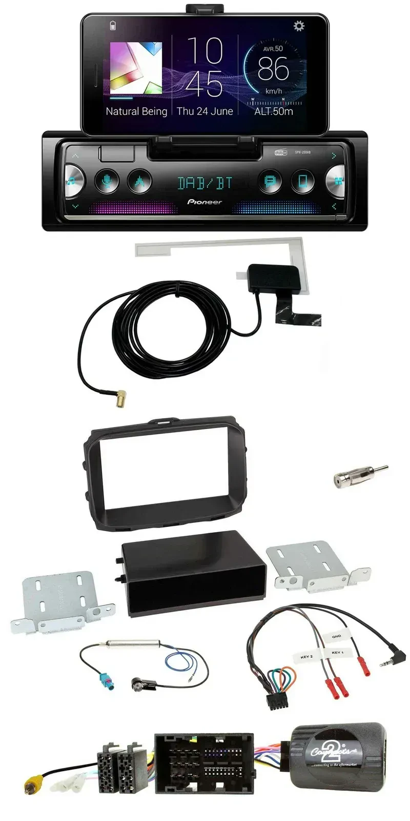 Автомагнитола для Alfa Romeo Giulietta (940) Facelift 2014 Pioneer DAB, Bluetooth, USB, поддержка кнопок на руле