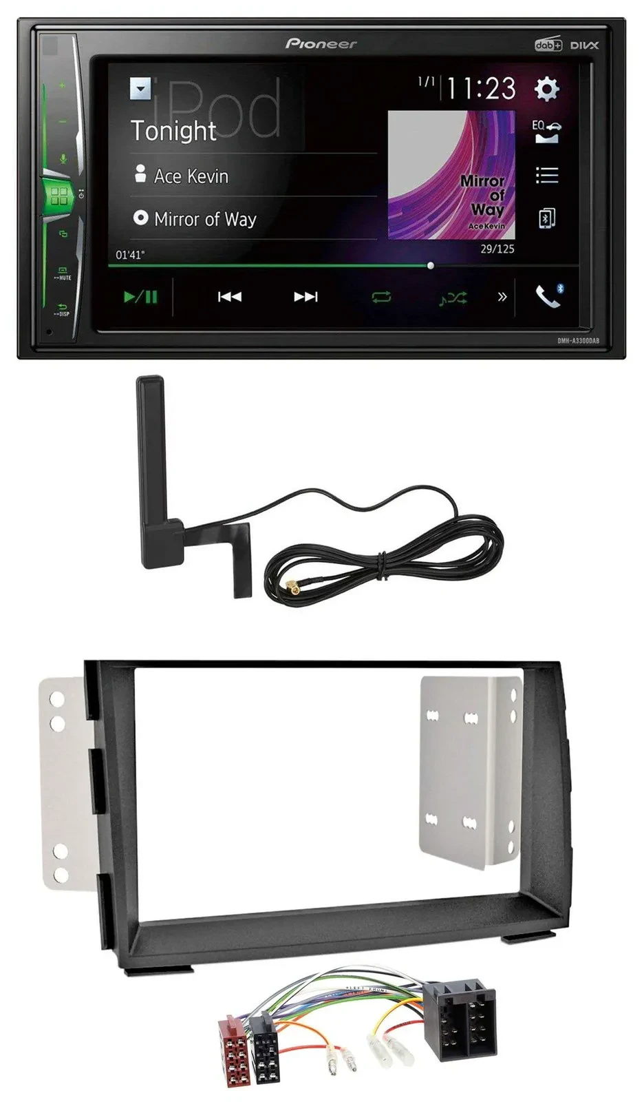 Pioneer MP3 DAB AUX 2DIN Bluetooth Autoradio für Kia Venga (YN, ab 2009)
