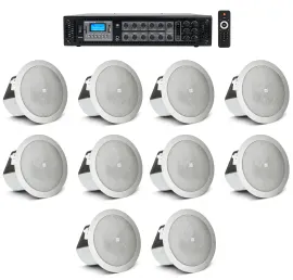 (10) JBL 3" Ceiling Speakers+6-Zone Bluetooth Amplifier For Restaurant/Bar/Cafe