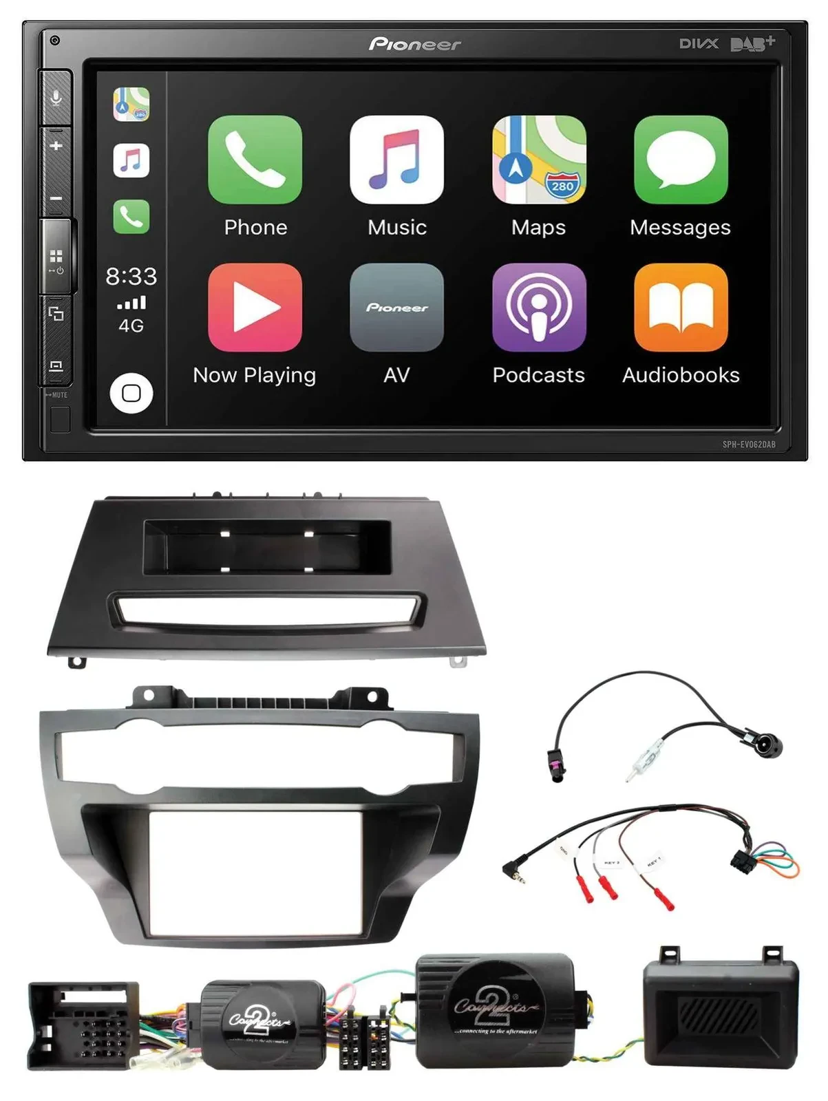 Автомагнитола Pioneer 2DIN, Bluetooth, DAB, USB, для BMW X5/X6 (2007–2013, E70/E71)