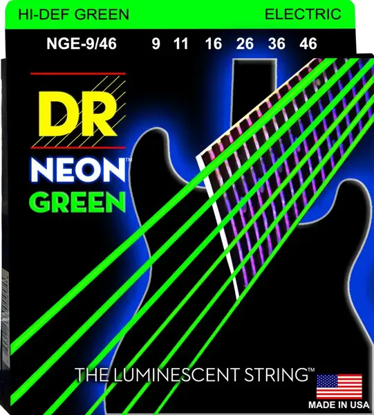 Струны для электрогитары DR Strings NGE-9/46 Neon Green 9-46