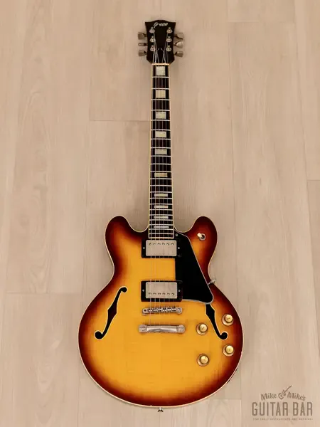 полуакустическая электрогитара Greco SA-500 Semi-Hollow Sunburst Japan 1980 w/Maxon U-1000