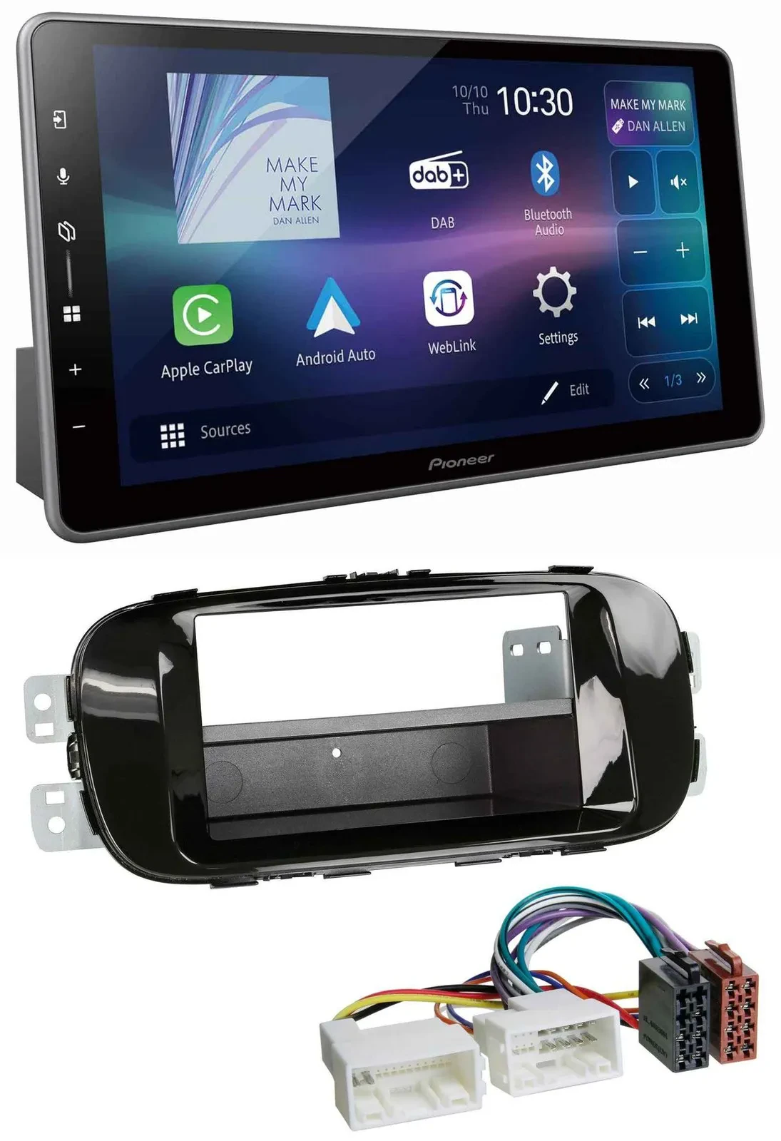 Pioneer Bluetooth USB DAB MP3 Autoradio für Kia Soul PS ab 14 piano-schwarz
